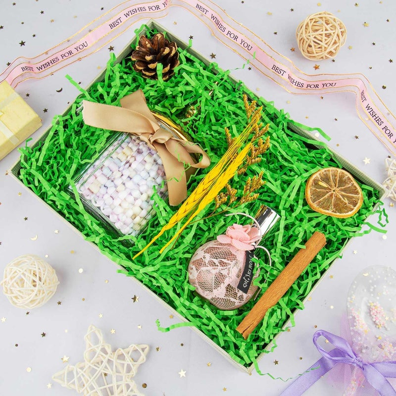 Caleihd 1LB Crinkle Paper Filler Cut Shredded Paper, Gift Box Baskets Wrapping and Filling for Easter, Birthday, Wedding, Christmas Decoration(Green) - Image 4
